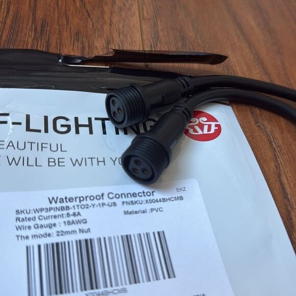 NWT BTF-LIGHTING 3 Core 3 Pin IP65‎ 0.75mm²/18AWG 22mm Waterproof Connector - Picture 4 of 10